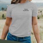 T-Shirt Gris Chérie Louve lune coeur Pour femme-2