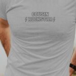 T-Shirt Gris Cousin ROCKSTAR Pour homme-1