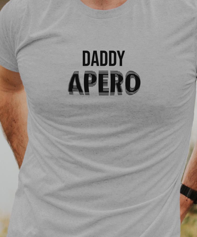 T-Shirt Gris Daddy apéro face Pour homme-1