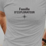 T-Shirt Gris Famille d'explorateur Pour homme-1