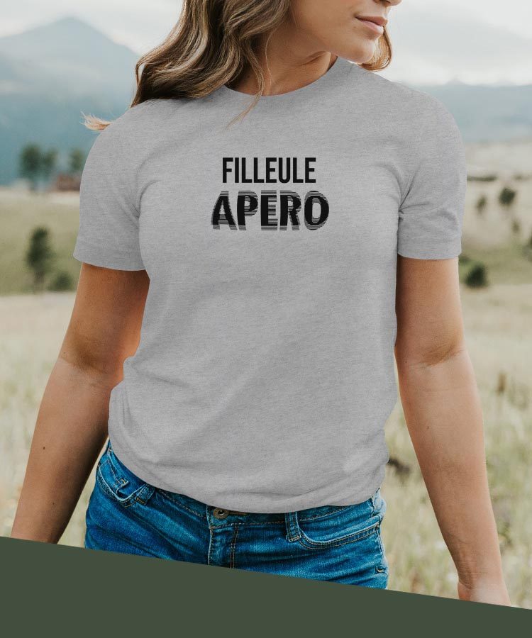 T-Shirt Gris Filleule apéro face Pour femme-2