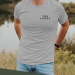 T-Shirt Gris Frérot Loup lune coeur Pour homme-2