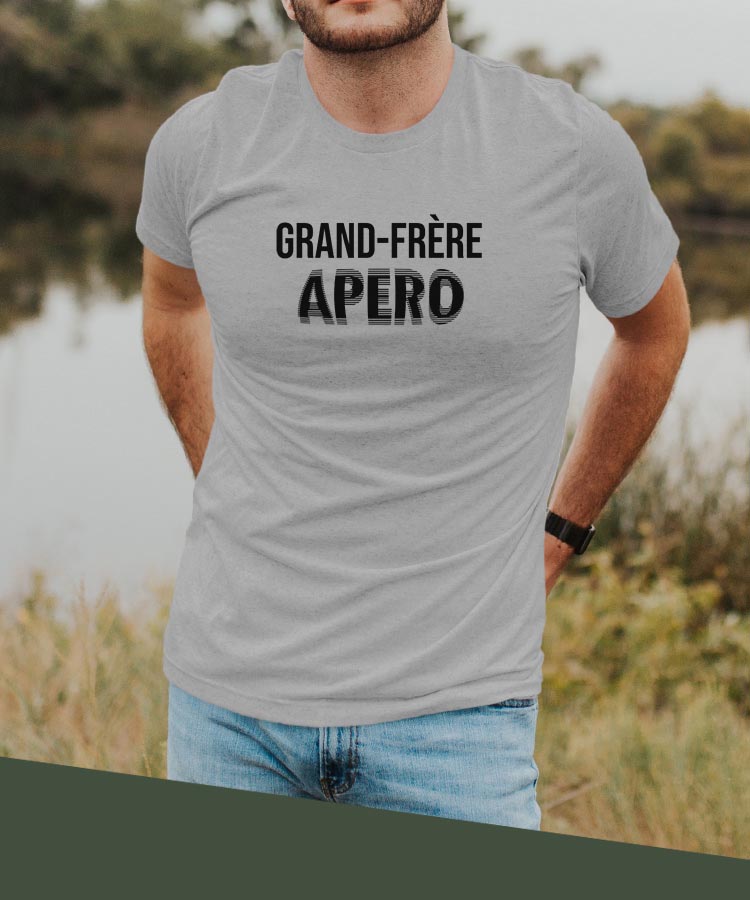 T-Shirt Gris Grand-Frère apéro face Pour homme-2