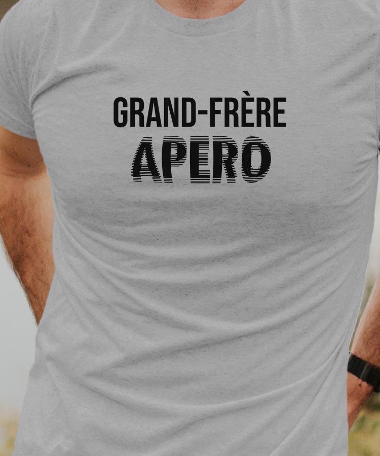 T-Shirt Gris Grand-Frère apéro face Pour homme-1