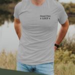 T-Shirt Gris Grand-Père Loup lune coeur Pour homme-2