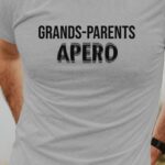 T-Shirt Gris Grands-Parents apéro face Pour homme-1