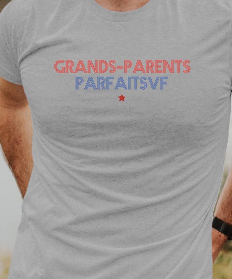 T-Shirt Gris Grands-Parents parfaits Pour homme-1