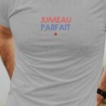 T-Shirt Gris Jumeau parfait Pour homme-1
