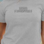 T-Shirt Gris Mama ROCKSTAR Pour femme-1