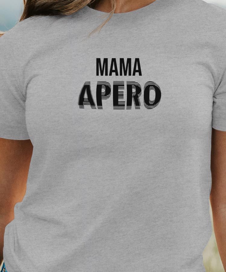 T-Shirt Gris Mama apéro face Pour femme-1