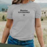 T-Shirt Gris Mamina exploratrice Pour femme-2