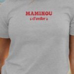 T-Shirt Gris Maminou d'enfer Pour femme-1