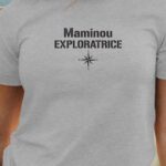T-Shirt Gris Maminou exploratrice Pour femme-1