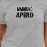 T-Shirt Gris Manoune apéro face Pour femme-1