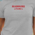 T-Shirt Gris Manoune d'enfer Pour femme-1