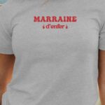 T-Shirt Gris Marraine d'enfer Pour femme-1