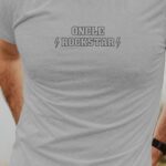 T-Shirt Gris Oncle ROCKSTAR Pour homme-1