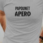 T-Shirt Gris Papounet apéro face Pour homme-1