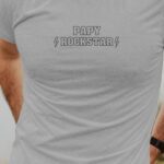 T-Shirt Gris Papy ROCKSTAR Pour homme-1