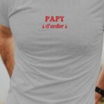 T-Shirt Gris Papy d'enfer Pour homme-1