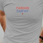 T-Shirt Gris Parrain parfait Pour homme-1