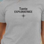 T-Shirt Gris Tante exploratrice Pour femme-1