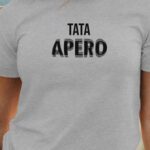 T-Shirt Gris Tata apéro face Pour femme-1