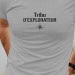 T-Shirt Gris Tribu d'explorateur Pour homme-1