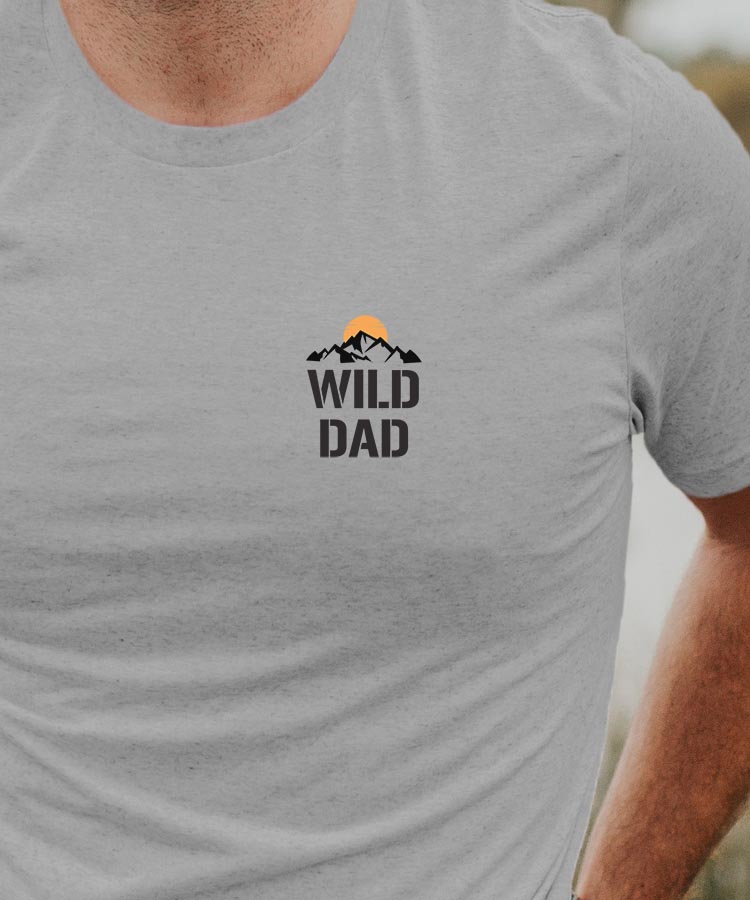 T-Shirt Gris Wild Dad coeur Pour homme-1