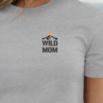 T-Shirt Gris Wild Mom coeur Pour femme-1