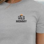 T-Shirt Gris Wild Mommy coeur Pour femme-1