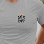 T-Shirt Gris Wild Papy coeur Pour homme-1