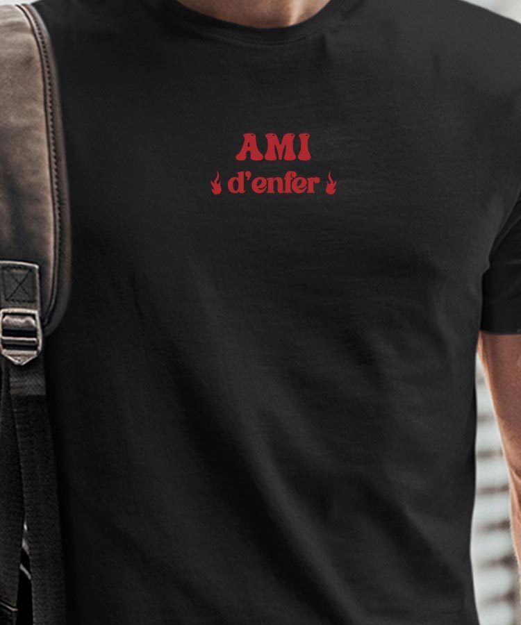 T-Shirt Noir Ami d'enfer Pour homme-1