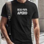 T-Shirt Noir Beau-Papa apéro face Pour homme-2