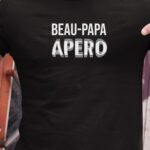T-Shirt Noir Beau-Papa apéro face Pour homme-1