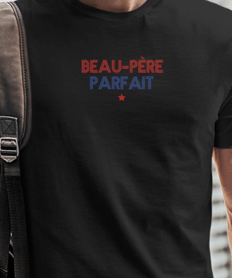 T-Shirt Noir Beau-Père parfait Pour homme-1