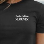 T-Shirt Noir Belle-Mère Louve lune coeur Pour femme-1