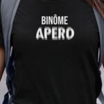 T-Shirt Noir Binôme apéro face Pour femme-1