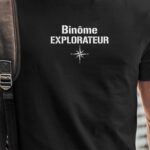 T-Shirt Noir Binôme explorateur Pour homme-1