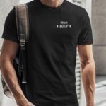 T-Shirt Noir Chéri Loup lune coeur Pour homme-2