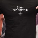 T-Shirt Noir Chéri explorateur Pour homme-1