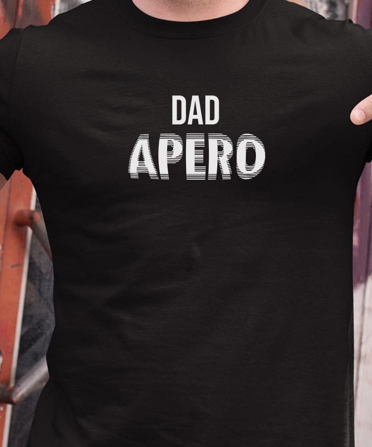 T-Shirt Noir Dad apéro face Pour homme-1