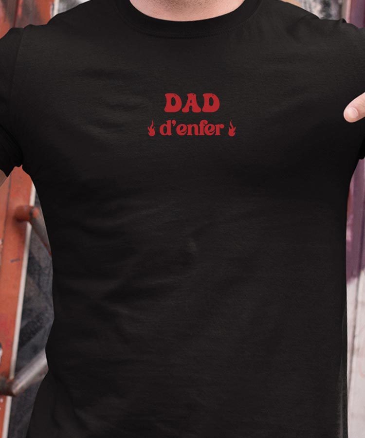 T-Shirt Noir Dad d'enfer Pour homme-1
