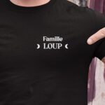 T-Shirt Noir Famille Loup lune coeur Pour homme-1