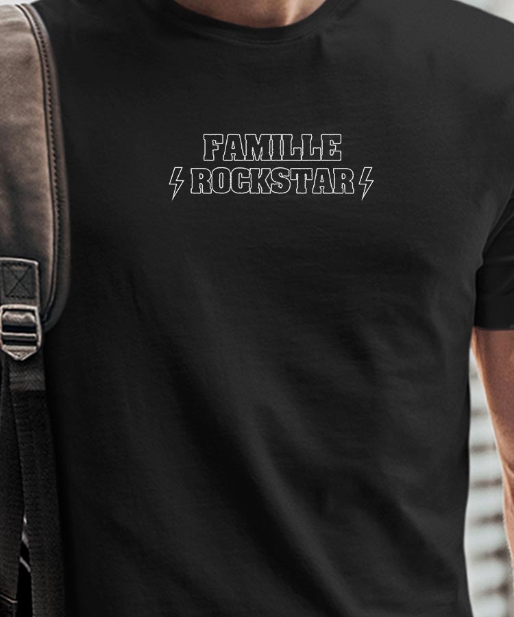 T-Shirt Noir Famille ROCKSTAR Pour homme-1
