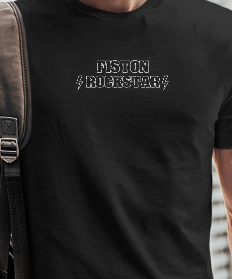 T-Shirt Noir Fiston ROCKSTAR Pour homme-1