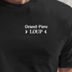 T-Shirt Noir Grand-Père Loup lune coeur Pour homme-1