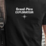 T-Shirt Noir Grand-Père explorateur Pour homme-1