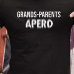 T-Shirt Noir Grands-Parents apéro face Pour homme-1