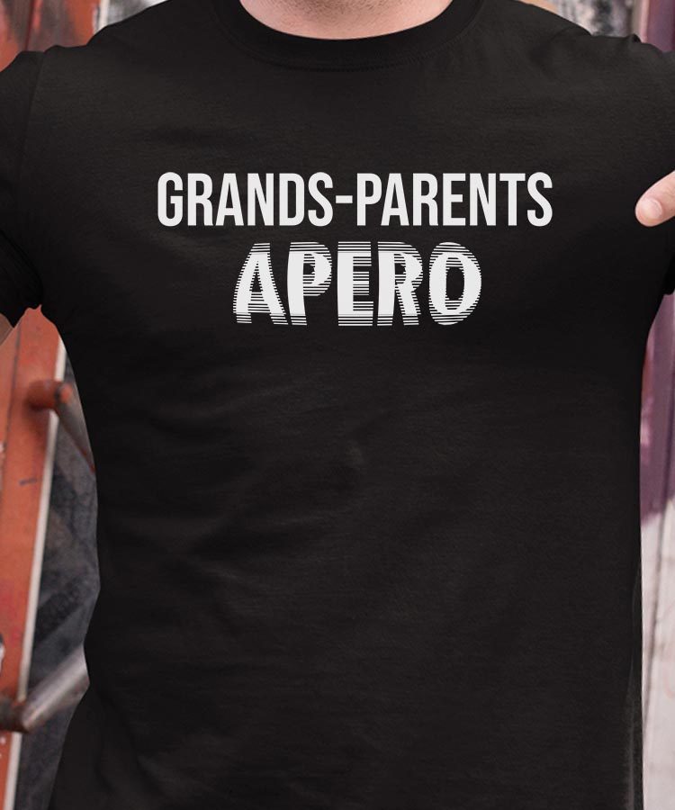 T-Shirt Noir Grands-Parents apéro face Pour homme-1